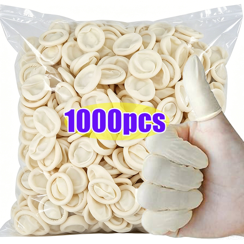 Latex Disposable Glove - 1000 шт. белых одноразовых напальчников-перчаток, пылезащитные,