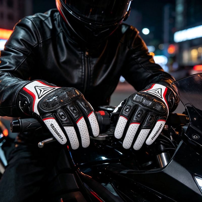 Motorcycle Glove Knuckle - Мотоциклетные перчатки из натуральной кожи с