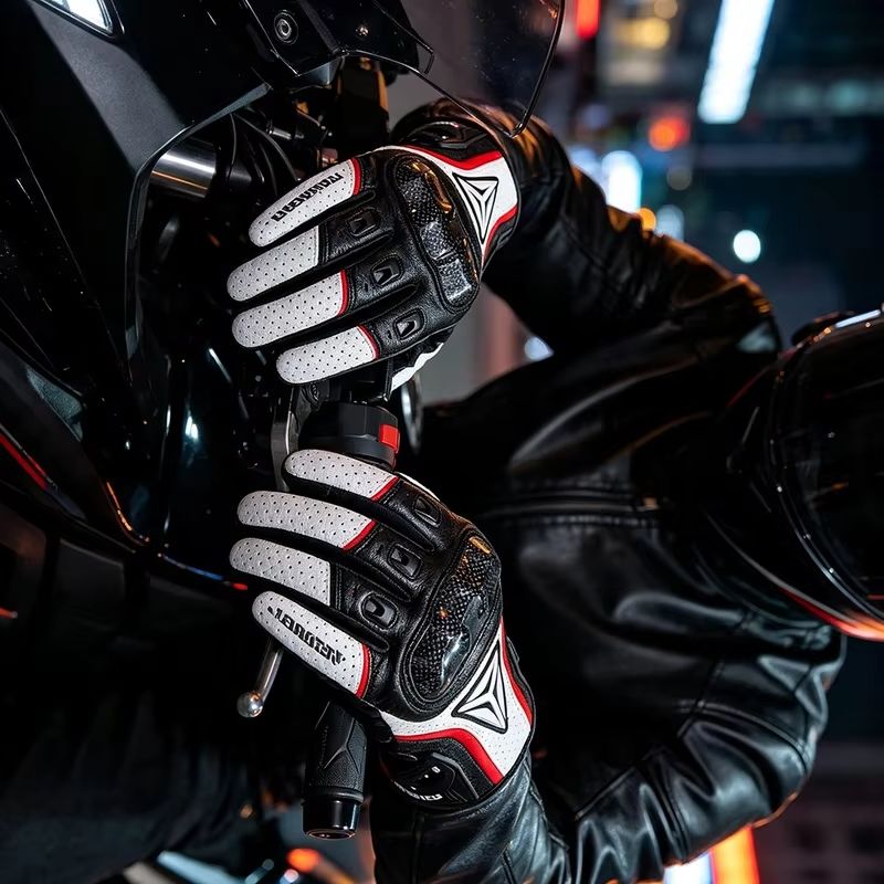 Motorcycle Glove Knuckle - Мотоциклетные перчатки из натуральной кожи с