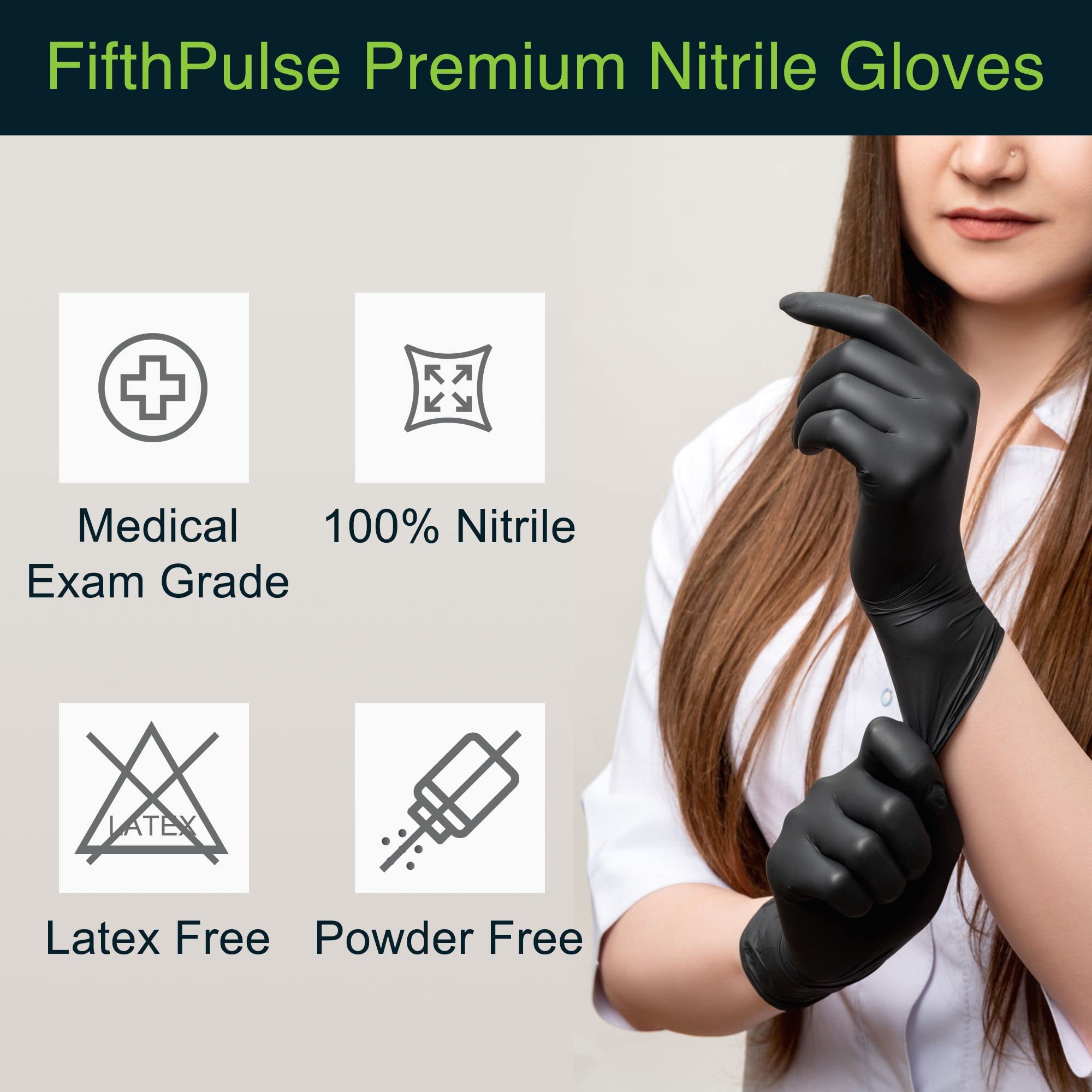 100-800 шт. черных нитриловых  – обзор и цена Exam Glove Nitrile